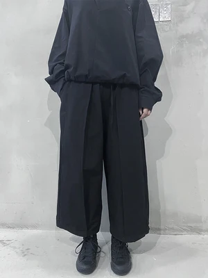 

Dark Department wide-legged Women Fall 2020 new loose-fitting straight-waisted high-waisted casual nine-point pants