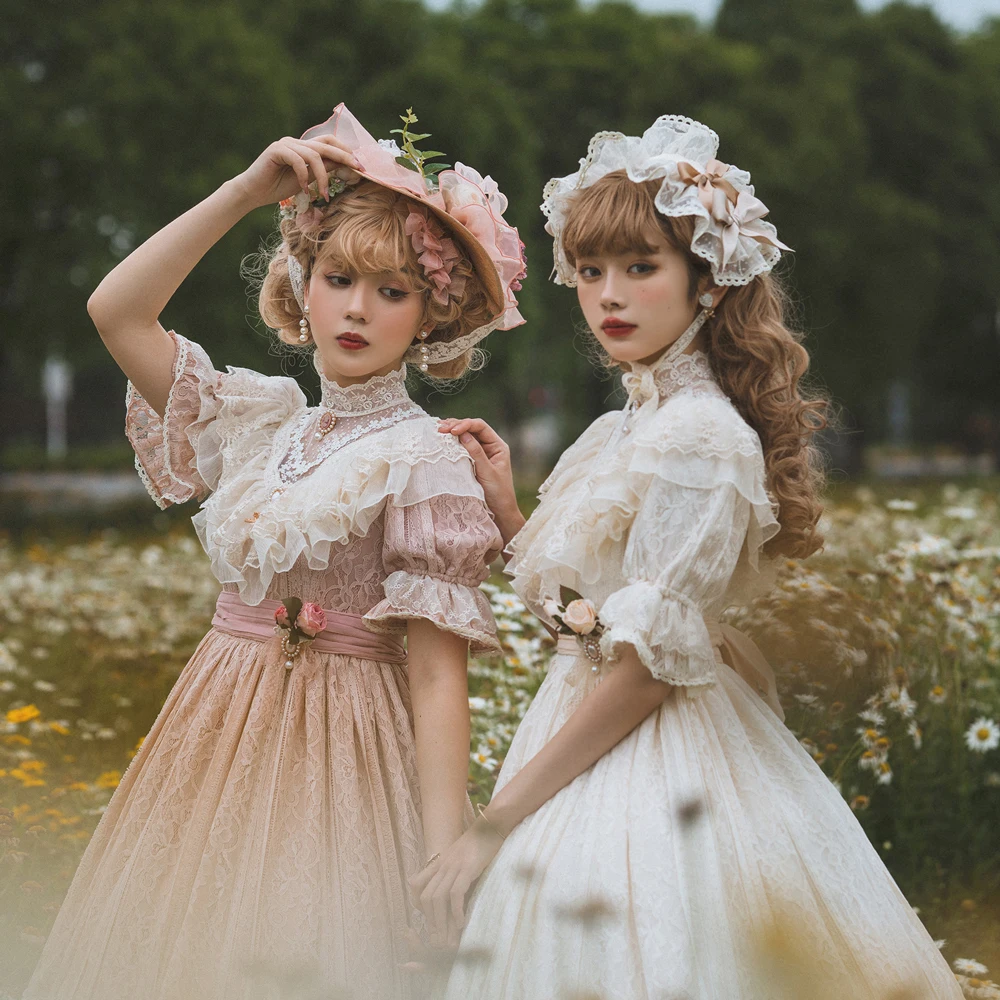 

Dioflyusa Lolita High Waist Princess Midi A-line Wedding Dress Women Short Slevee Sweetheart Bow Romantic Bridal Dress Vestidos