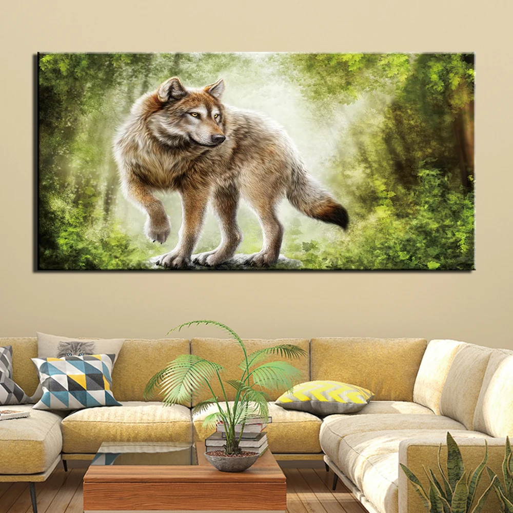 

1 Panel Home Decor Canvas Painting Forest Wolf Picture Wall Art Prints Modern Modular Cuadros Poster For Living Room