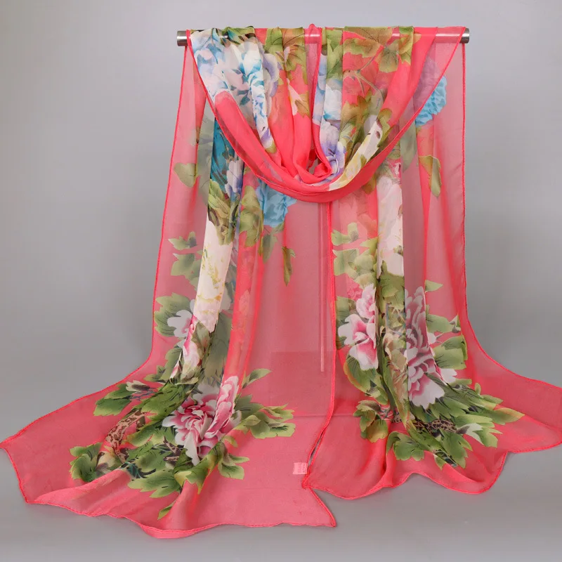 Женский шелковый шарф с цветами роскошный бренд женские хлопковые шарфы из вуали
