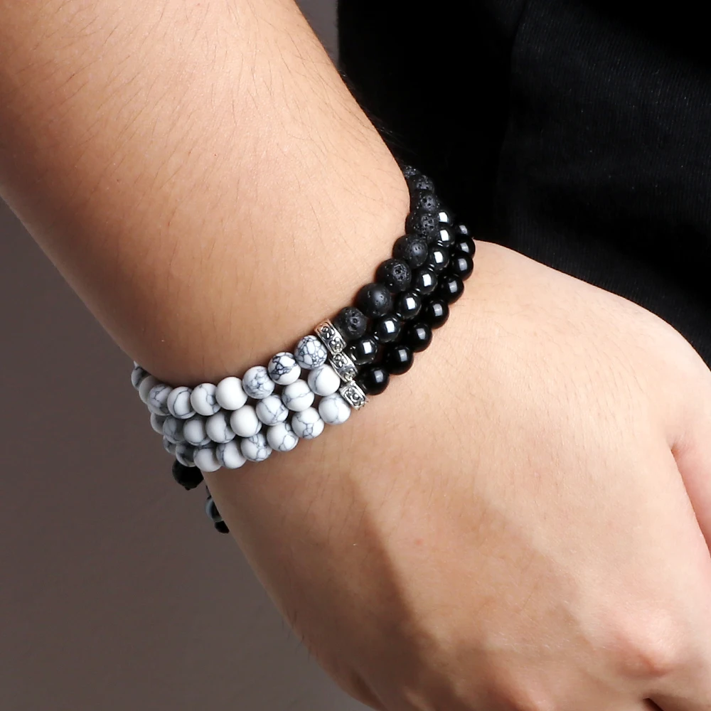 Парные бусины Yinyang искусственный тигровый глаз драгоценные браслеты для женщин и