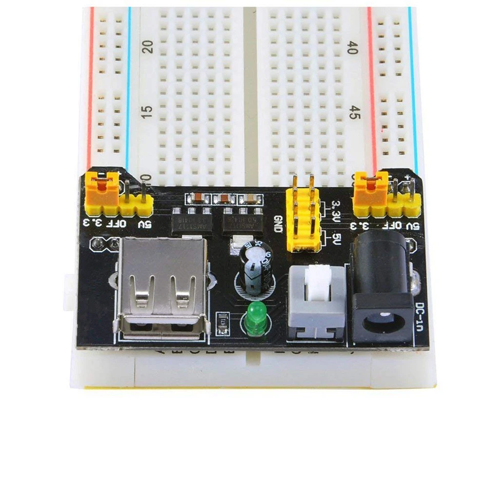 Модуль питания Aokin MB102 для беспаечной макетной платы Arduino 3 В 5 в Белый/Черный