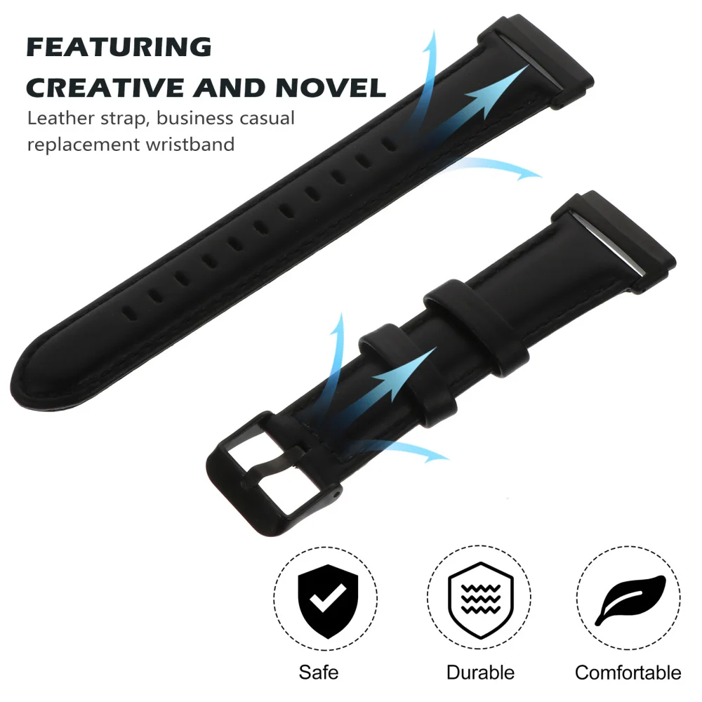 

1 Pc Comfortable Watchband Leather Smartwatch Straps Compatible for Fitbit Sense