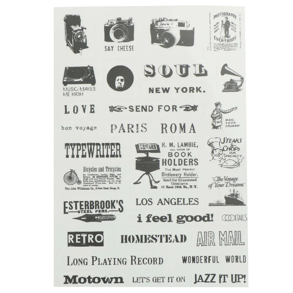 

6pcs/set Retro Seal Pattern Transparent Diary Scrapbooking Decorative Stickers Tower Hot Air Balloon Laptop Sticker