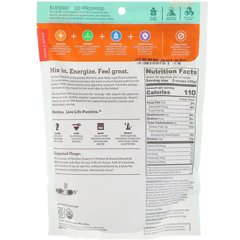 

Organic Essential Green Combination, Protein with Green Leafy Vegetables, (300 g)