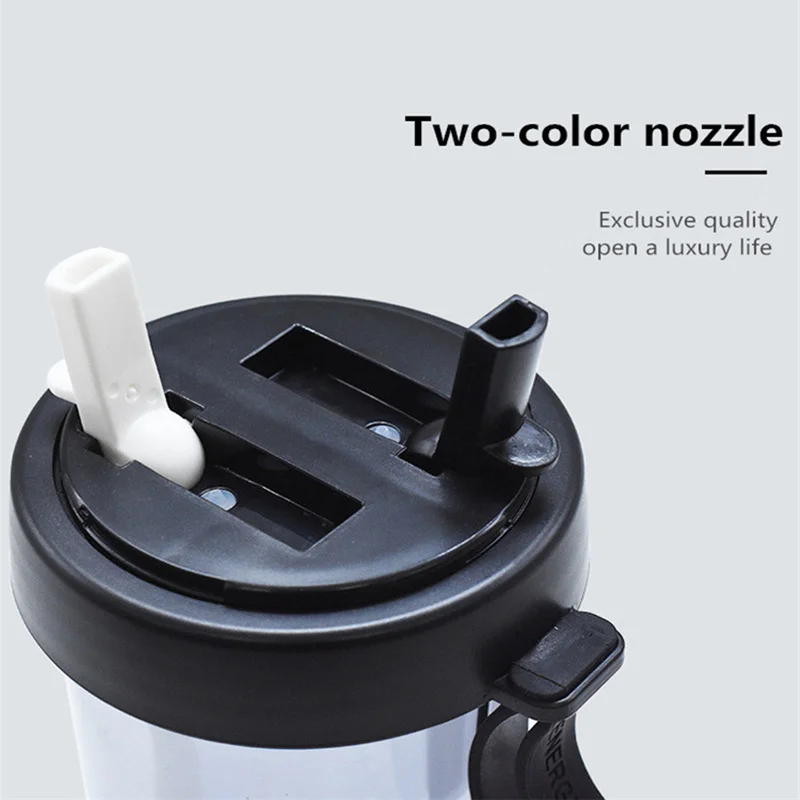 600 мл портативная креативная бутылка для воды в виде двух соломинок уличная