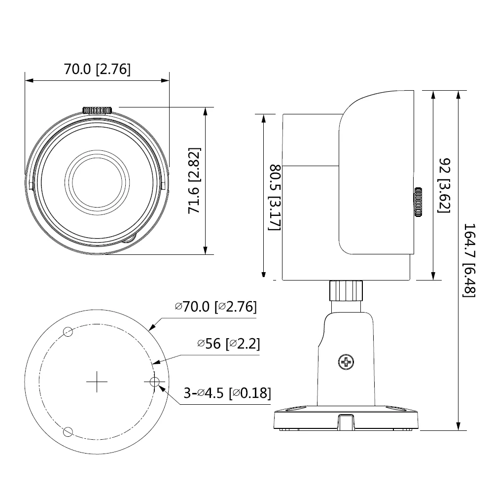 Оригинальная мини камера Dahua IP цилиндрическая с разъемом для SD карты IP67 проводной