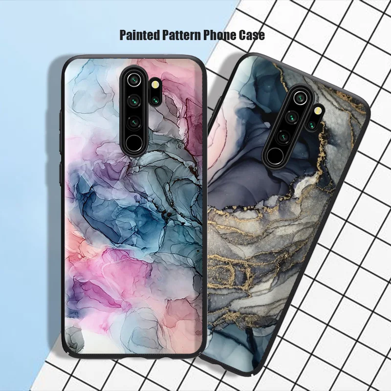 Чехол для Redmi Note 9 Pro с мраморным рисунком чехол акварельными красками Xiaomi 8 9S 9A 9C 8T 7