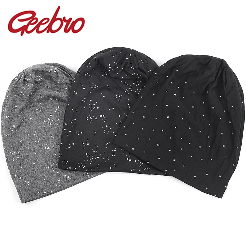 Geebro Женская модная зимняя теплая хлопковая шапка с напуском шапочки для женщин