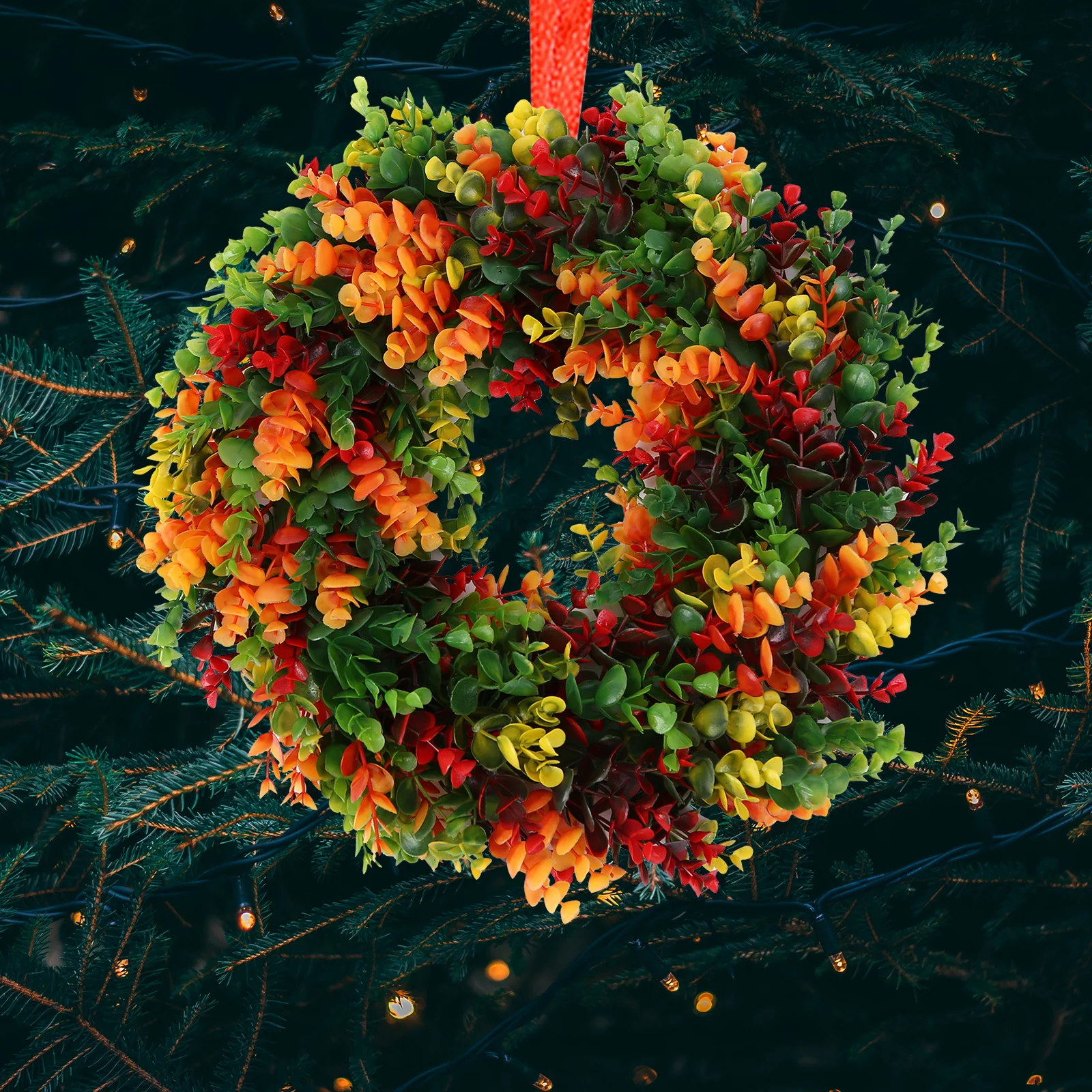 

Artificial Eucalyptus Leaves Wreaths Thanksgiving Rustic Eucalyptus Mixed Wreath for Home Wall Window Door Pendant