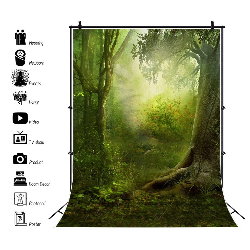 Виниловый фон для фотосъемки с изображением весеннего цветка зеленого парка