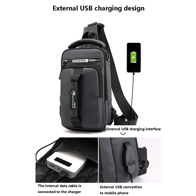 SUUTOOP Мужская многофункциональная сумка через плечо с USB мужская