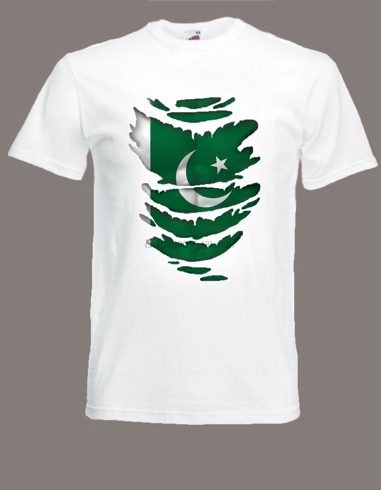 Футболка с пакистанским флагом Просвечивающая мышцы стандартная Пакистанская