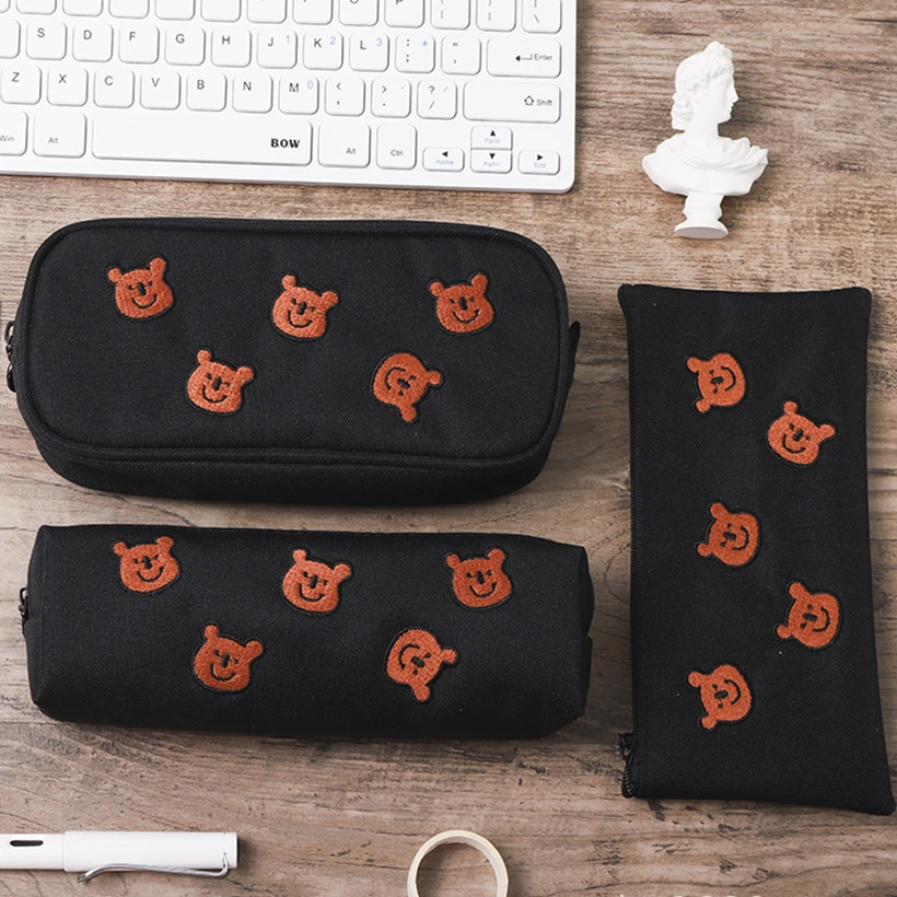 

Чехол для карандаша, тканевый чехол, милый чехол, корейские канцелярские принадлежности, школьные принадлежности, школьные сумки с вышивко...