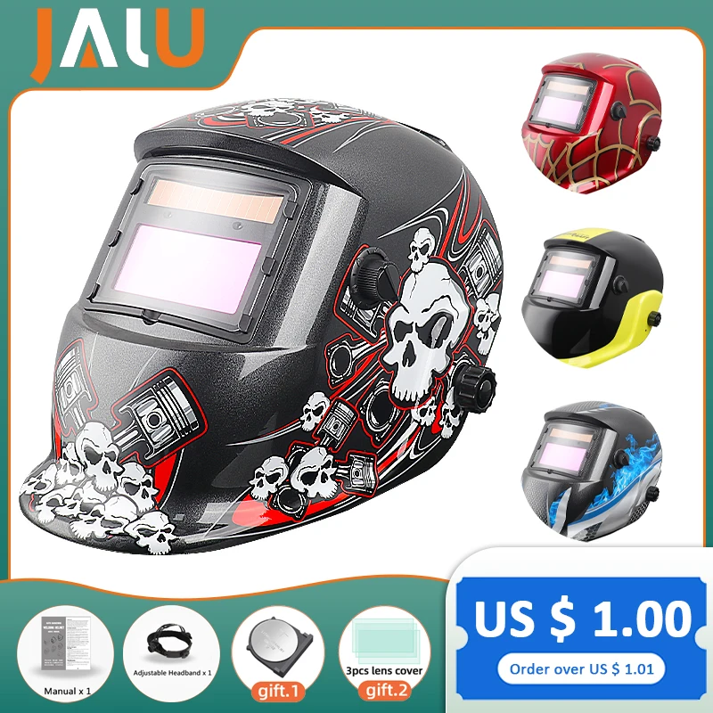 Auto Darkening Helmet Welding mask  93*43mm DIN16 Filter Painted Mask Chameleon Equipment Tools Welder Helmets Protective Solar