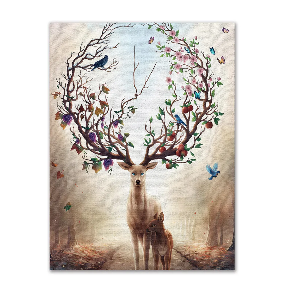 Decoracion Hogar Moderno Картины на стене Современный мультфильм украшение Олень картина