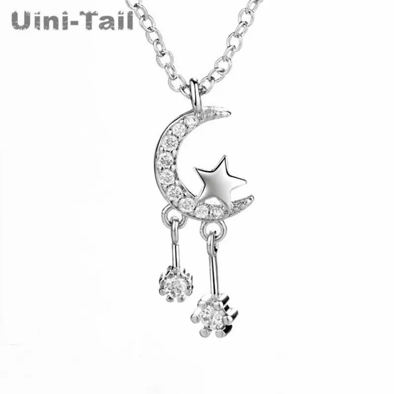 Ожерелье Uini-Tail из серебра 925 пробы с инкрустацией в виде звезды и Луны | Украшения