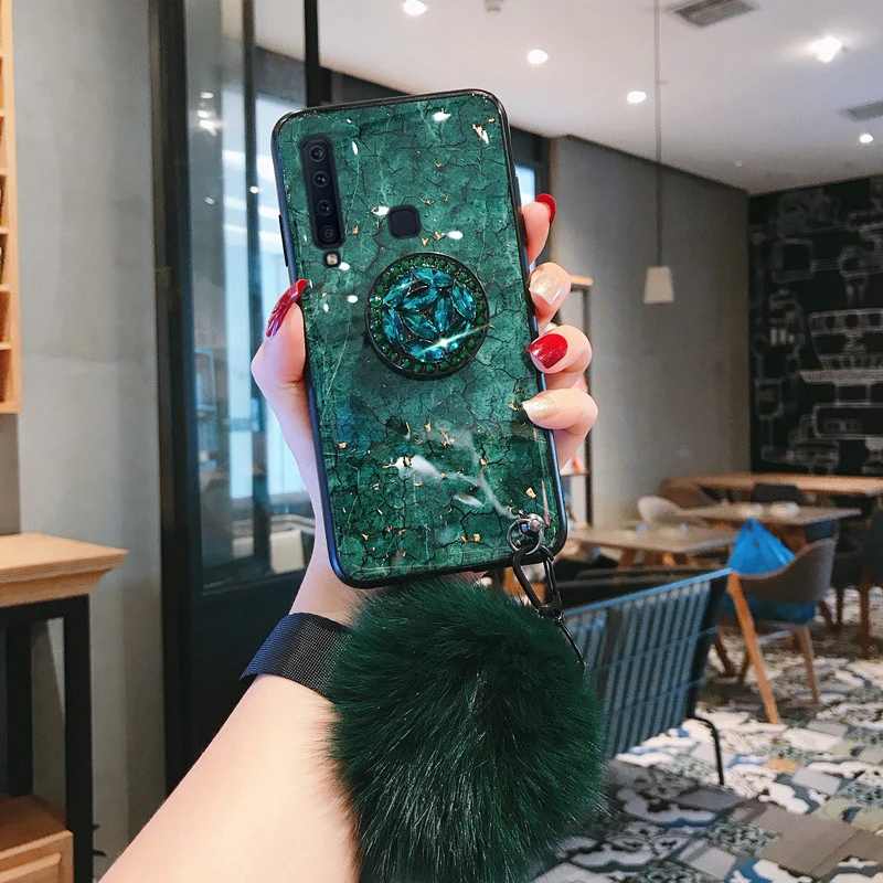 Чехол из эпоксидной золотой фольги с драгоценным камнем для Samsung Galaxy S20 10 S9 S8 Plus S7