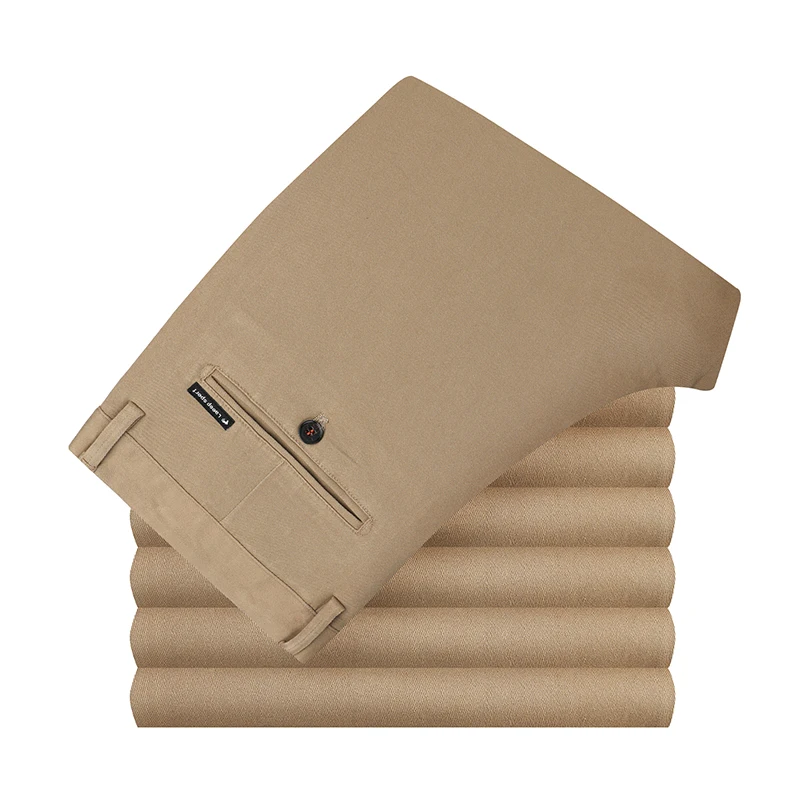 Мужские Стрейчевые брюки из хлопка повседневные Черные Брюки Чино для мужчин Calsa