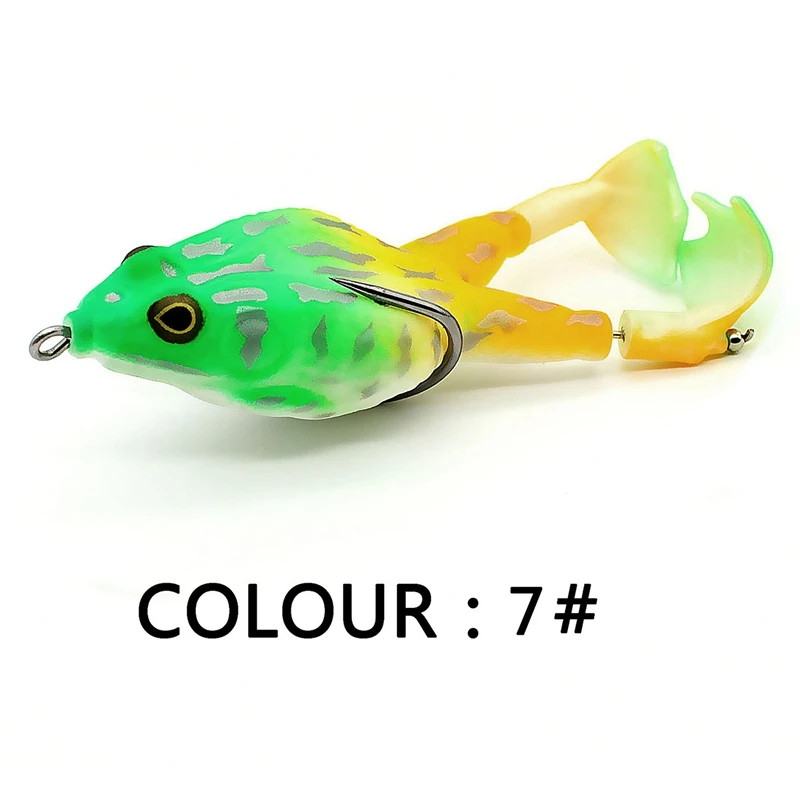 

Hot-10Pcs Double Propellers Frogs Soft Bait Soft Silicone Fishing Lures Floating Weedless Baits Kit