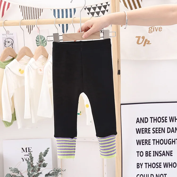 

Детские хлопковые флисовые леггинсы, новинка 2020, корейские плотные бархатные леггинсы для девочек в западном стиле, Детские Бархатные легг...