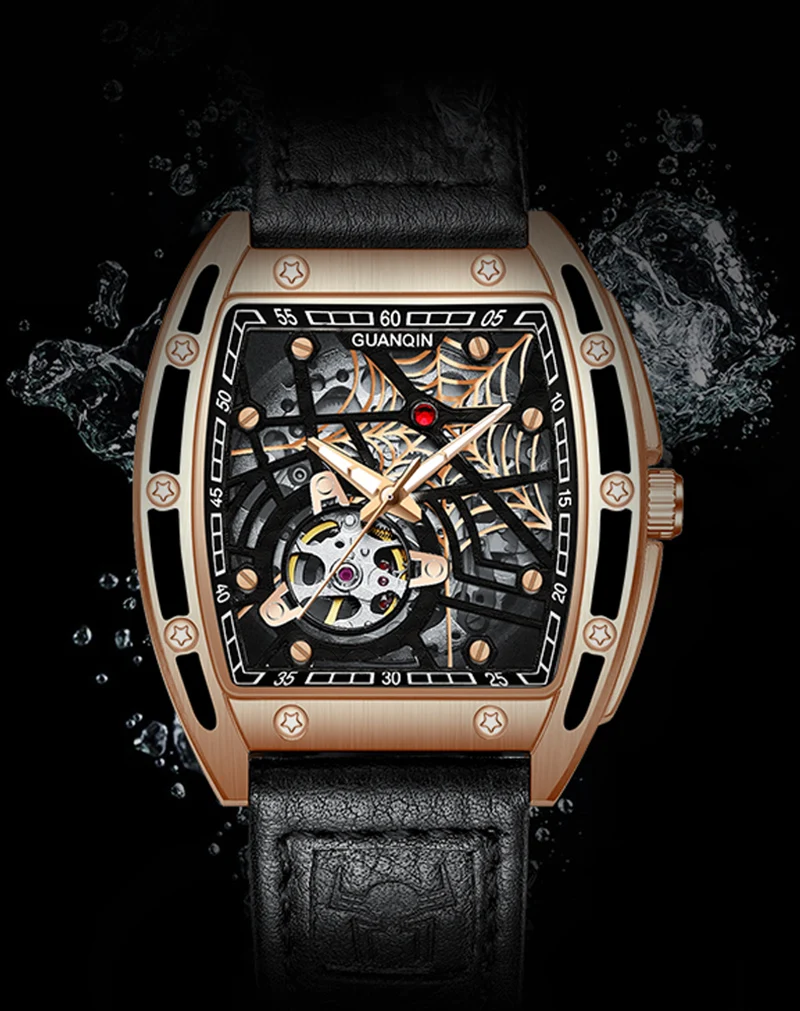 

watch for men waterproof automatic watch sapphire GUANQIN mechanical wristwatches Japan movement skeleton luminous fashion