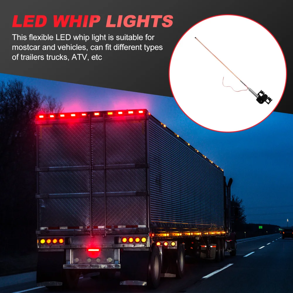 L&aacute;tigo de luces LED de 100cm, 12/24V, para cami&oacute;n, Streamer, l&aacute;mpara de antena, luces de advertencia RGB-2