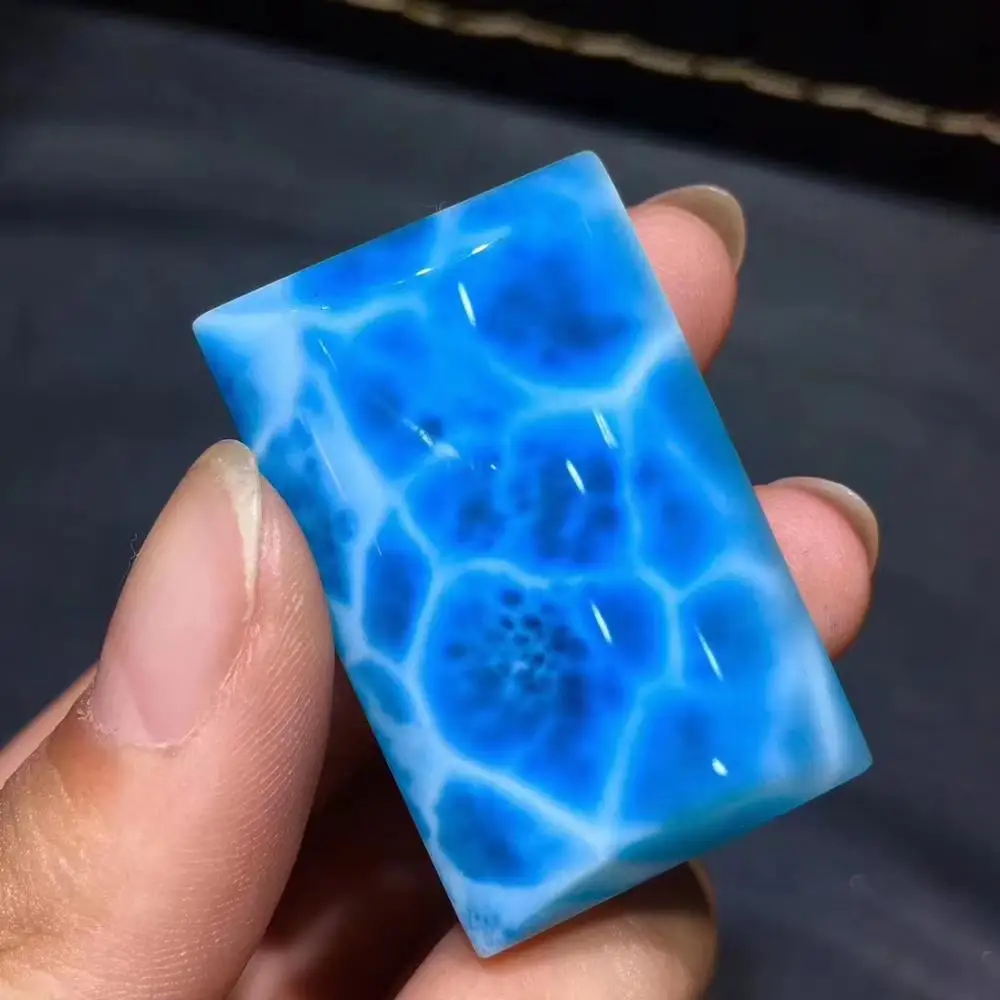 Топ натуральный синий Larimar прозрачный драгоценный камень для женщин и мужчин кулон 38x24x10 мм прямоугольник подарок на день рождения счастливый любовь мода кулон AAAAA