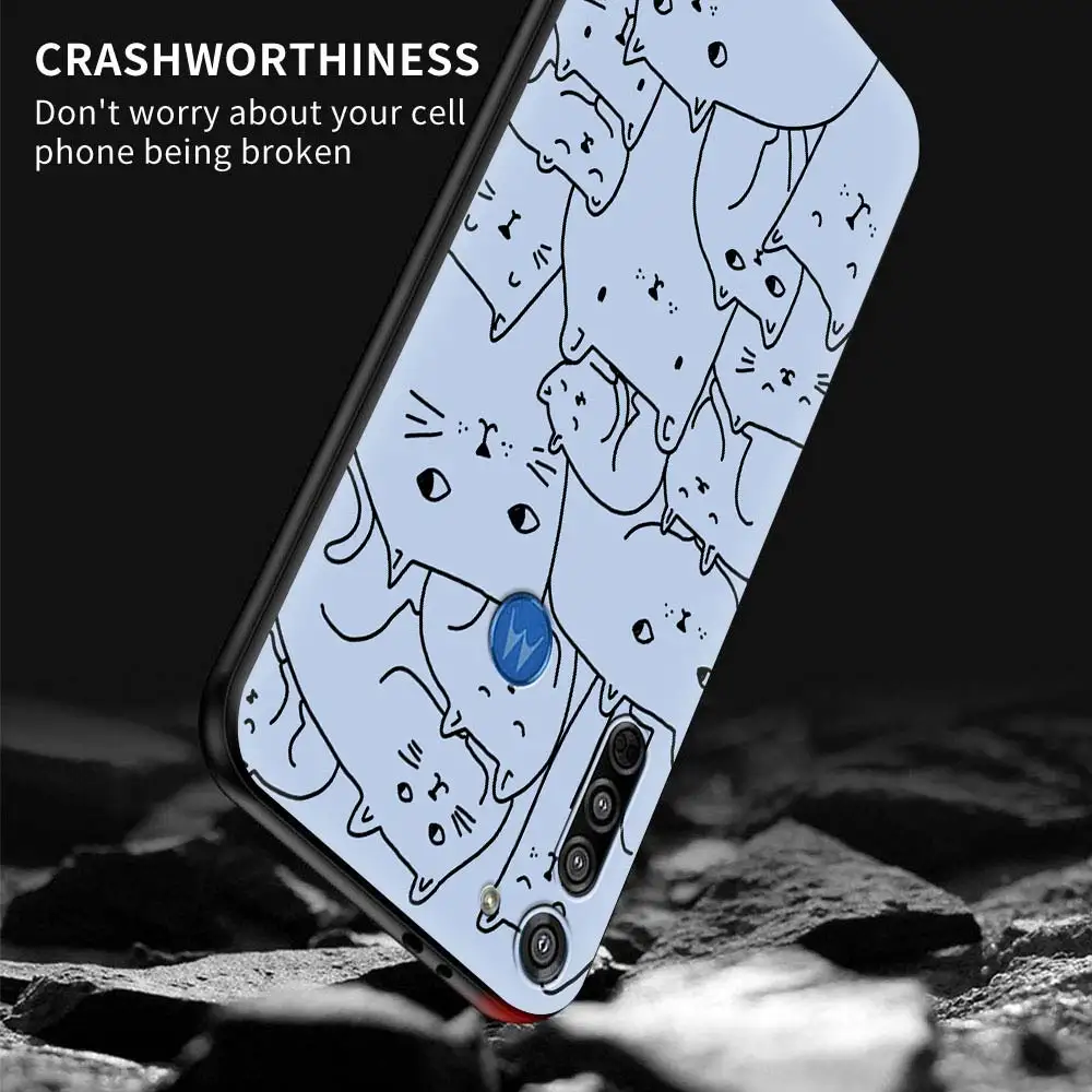 cat pattern art phone case for motorola one fusion g8 power lite g9 play g10 g30 e6s edge plus moto g stylus 2021 back cover free global shipping