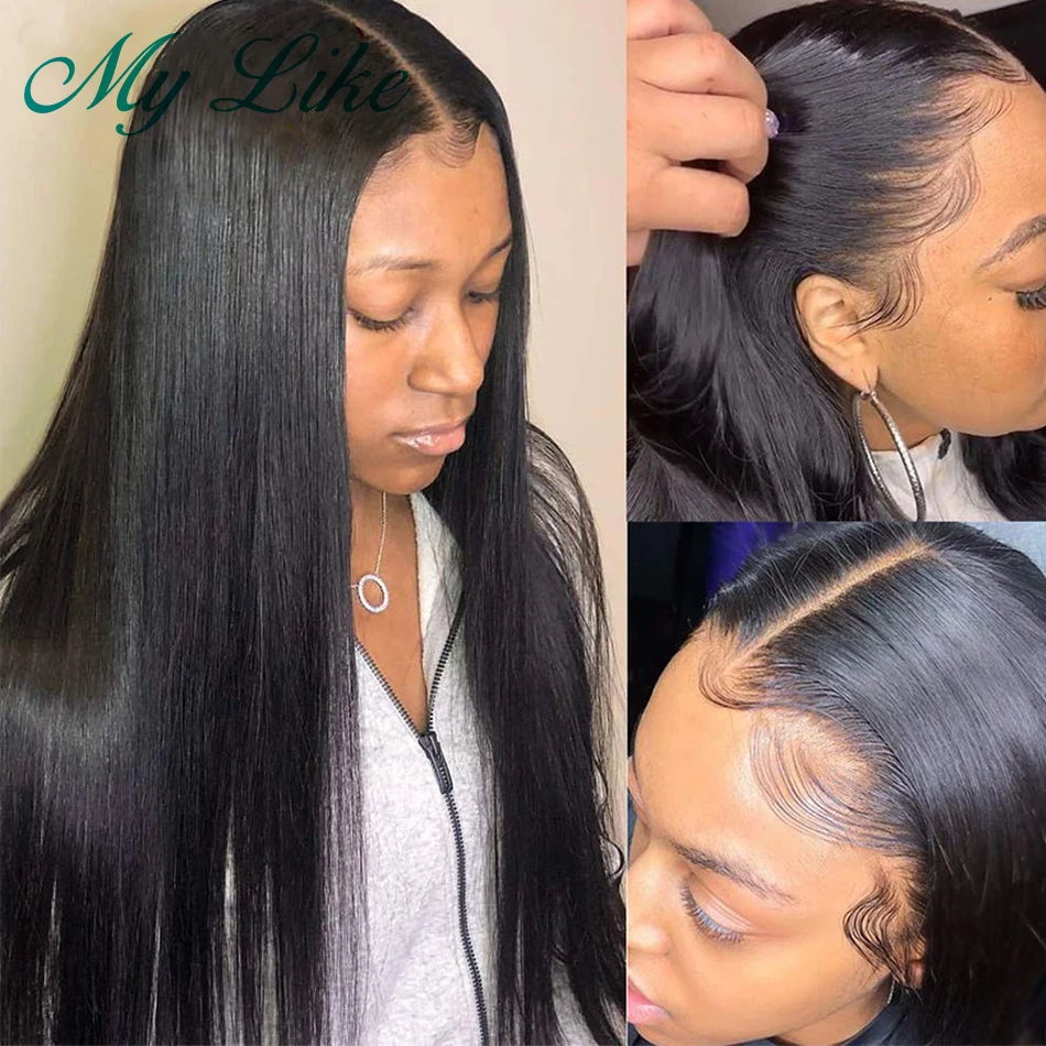 Парики на сетке T-Part бразильские прямые парики из человеческих волос для черных