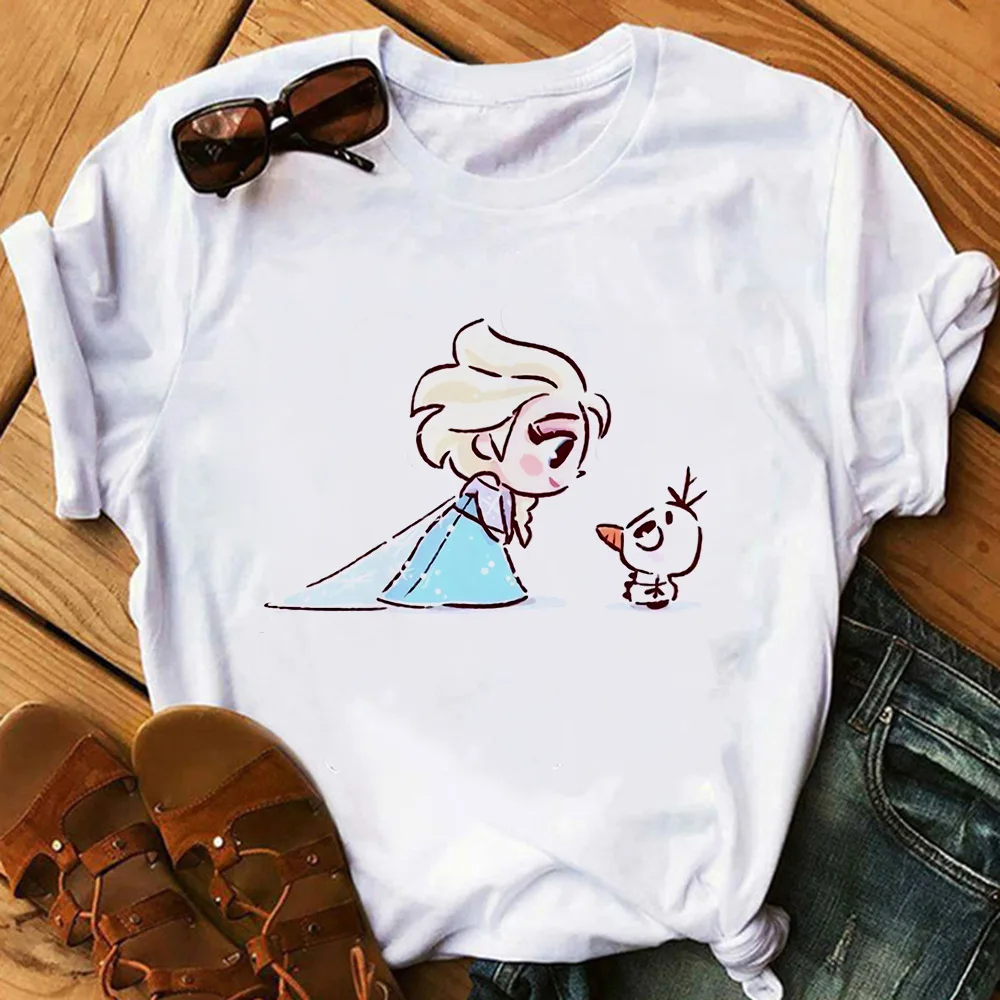 

2021 Disney New Printed Ladies Casual Short Sleeved T Shirt Kawaii Clothes Female Princess Fashion Cute Funny Cartoon T Shirts