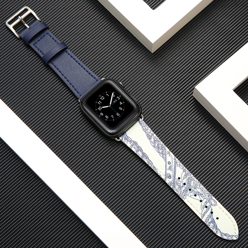 Кожаный ремешок для Apple watch 4, 5, 44 мм, 40 мм, браслет correa iwatch Series 3, 2, 1, 42 мм, 38 мм, ручная работа из телячьей кожи