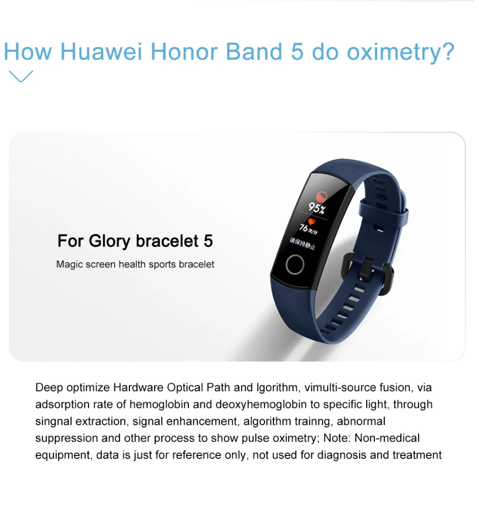 Смарт-браслет huawei Honor Band 5 Oximeter с сенсорным экраном Magic color swim Detect Heart Rate Sleep Nap Honor Band5