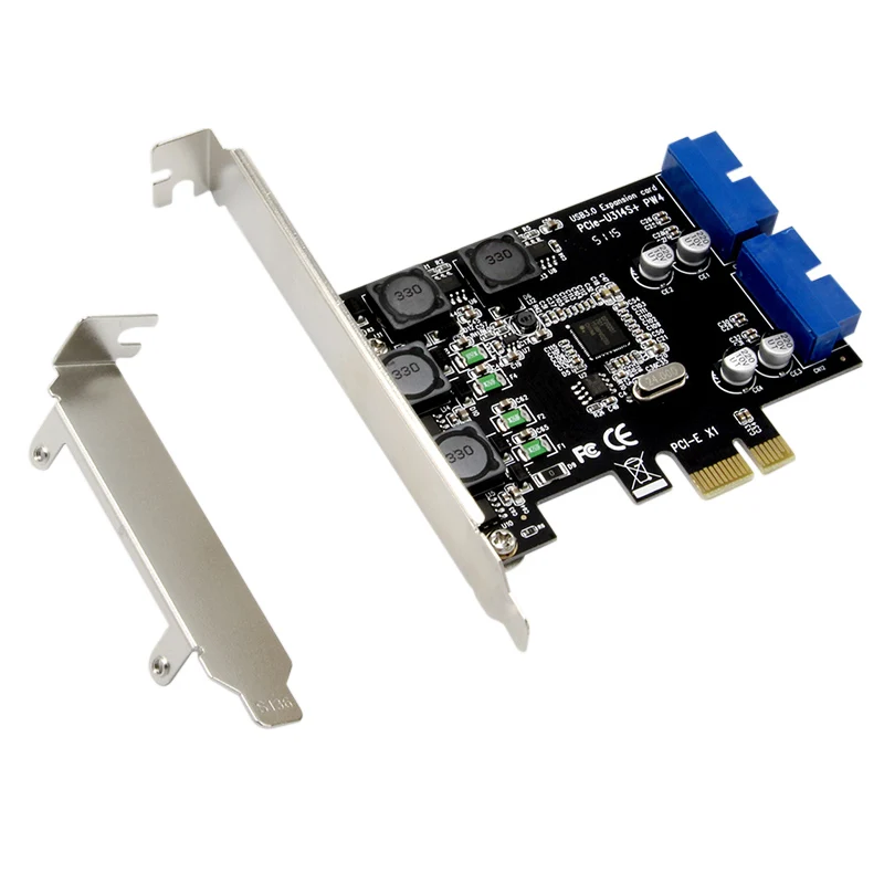

PCI Express To Dual 19/20 Pin USB 3.0 Card High Speed Data Transfer Adapter for Windows 2000/XP/Vista/7 US-Drop