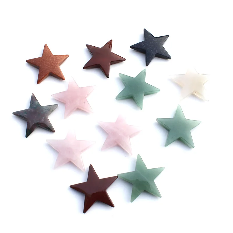 1 шт. натуральный розовый кварц/зеленый авантюрин/красная яшма/звезда с