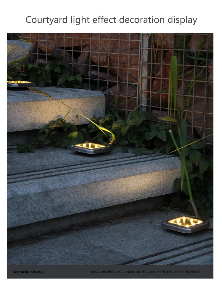 

Solar Lawn Light Square Underground Lights Simple Buried Lamp LED Super Bright Waterproof Landscape Decoration Lamp Lawn Light