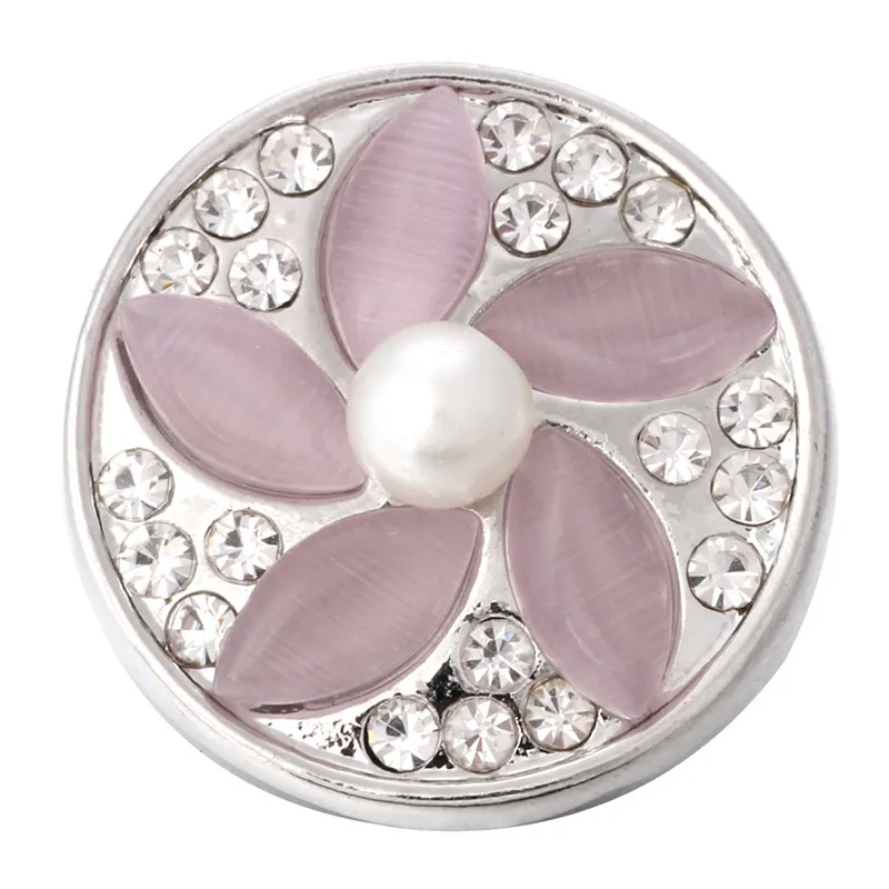 6 шт./лот несколько стилей Стразы Цветы кнопки ювелирные изделия подходят для 18 мм