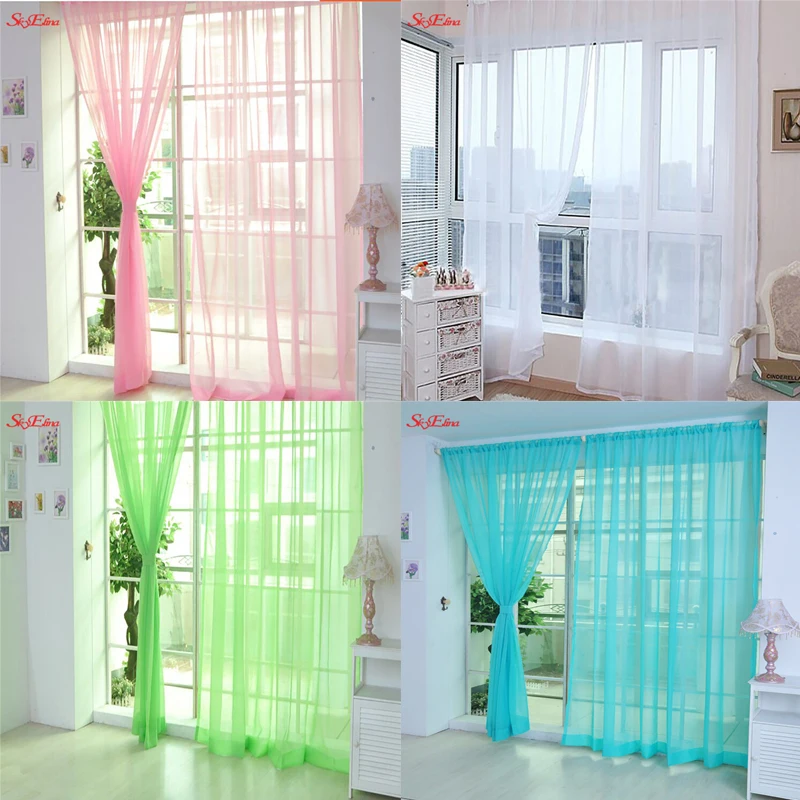 Красочное окно тюль занавески для гостиной спальни органза вуаль гостиницы