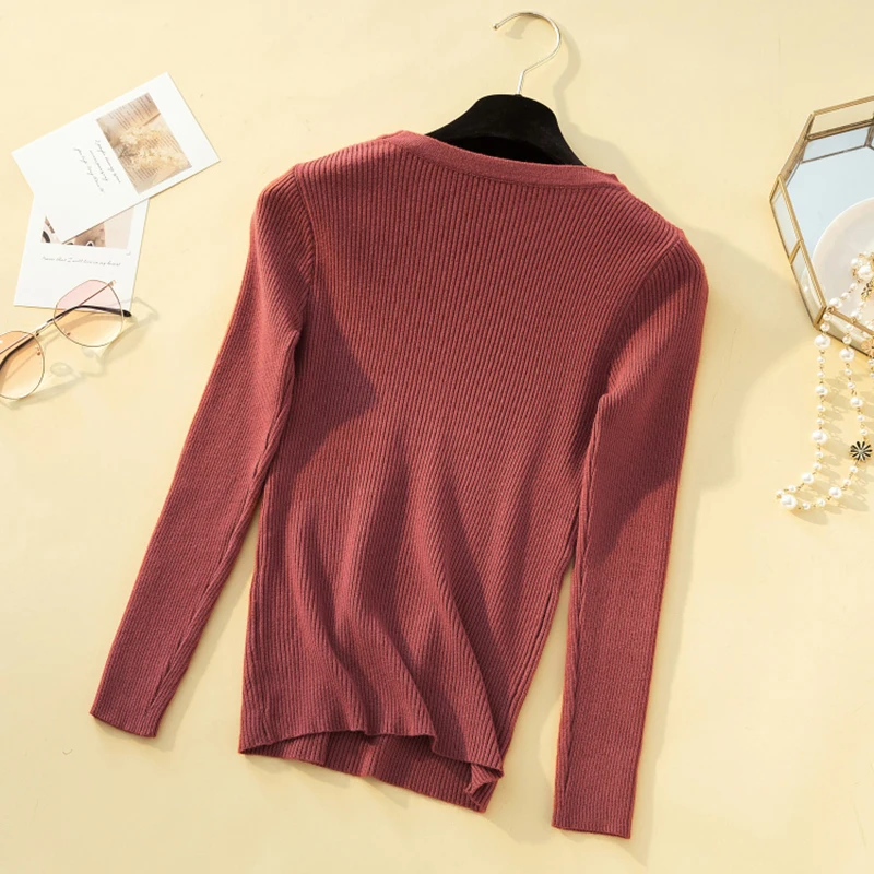 

2021 Knitted Women O-neck Sweater Hollow Out Pullovers Winter Autumn Basic Women Sweaters Pullover Slim Fit Black Pull Femme Top