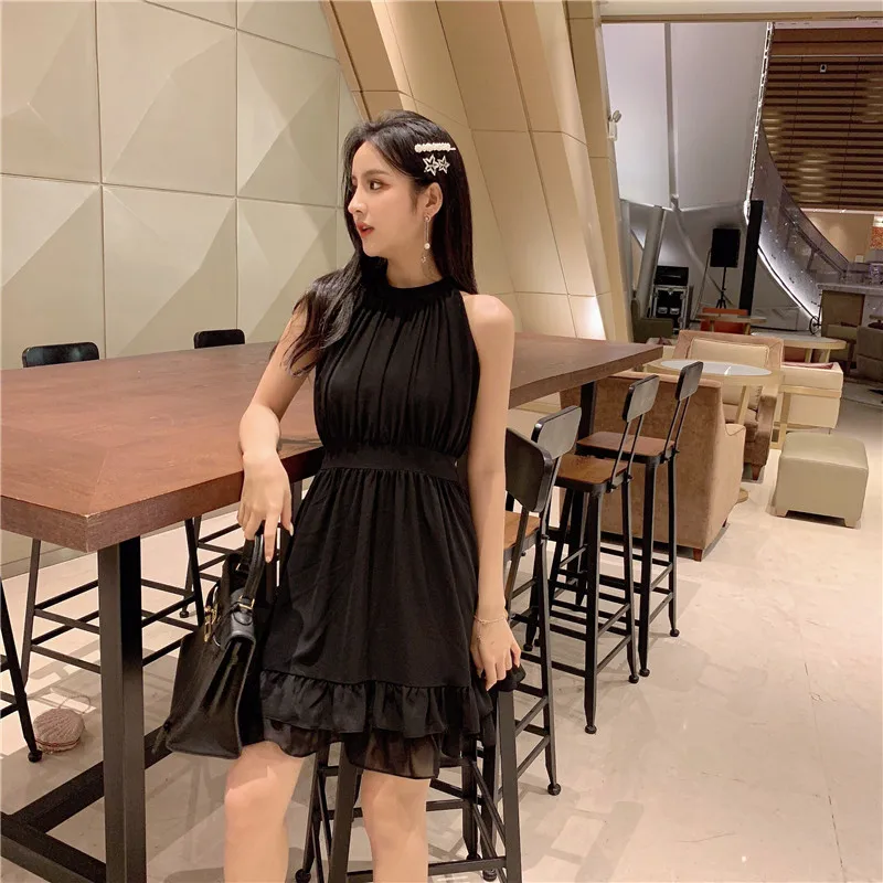 Гофрированное женское повседневное элегантное платье 2019 летние новые шифоновые