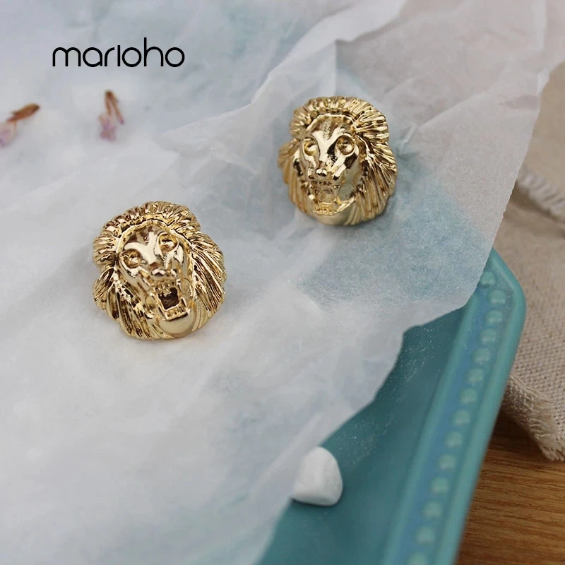 

Simple Geometric Retro Street Patting Punk Earring Fashionable Antique Lion Pattern Dangle Earrings For Women Jewelry Gift