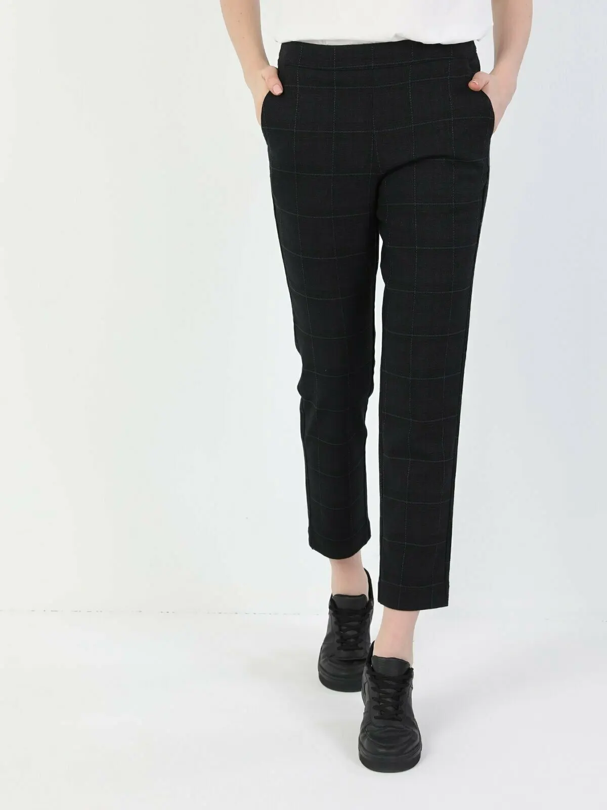 

Женские брюки Colins, облегающие, темно-синие, прямые, женские штаны, брюки для женщин, CL1047246