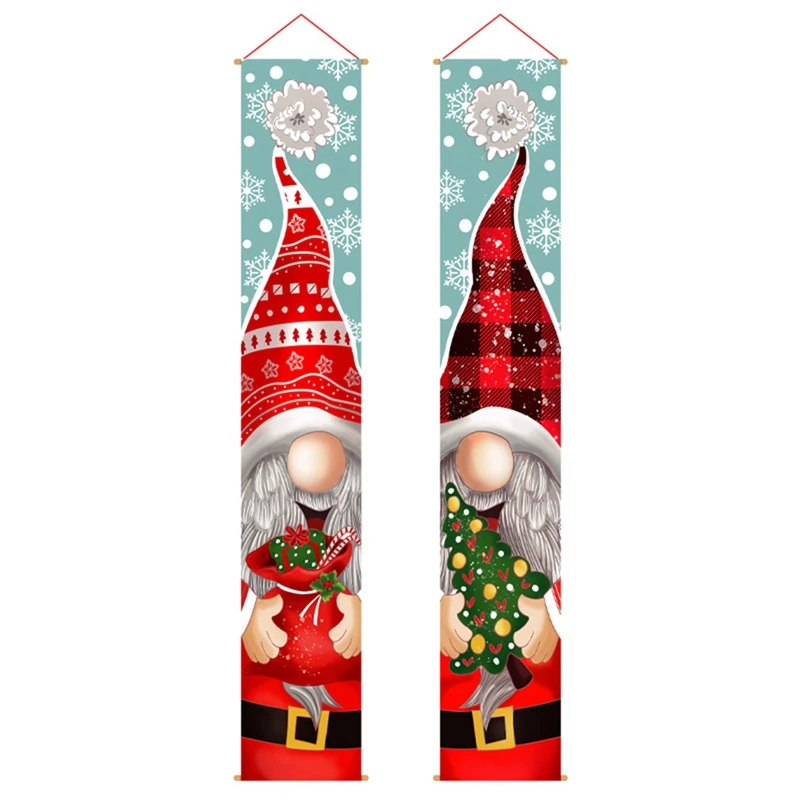 

Рождественская занавеска, креативное мультяшное украшение без лица для пожилых людей, подвесной флаг Санта-Клауса с новым годом