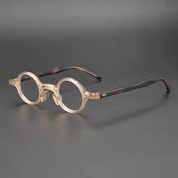 handmade acetate glasses frame men women retro round eyeglasses clear lens spectacle myopia computer eyewear
