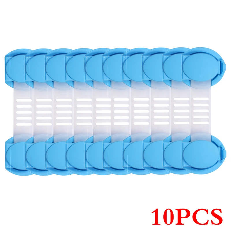 blue 10cm 10 шт./лот, защита для безопасности ребенка, замок для детского шкафа, пластиковый замок, защита для детей, Блокировка от дверей, ящиков - Цвет: blue 10cm