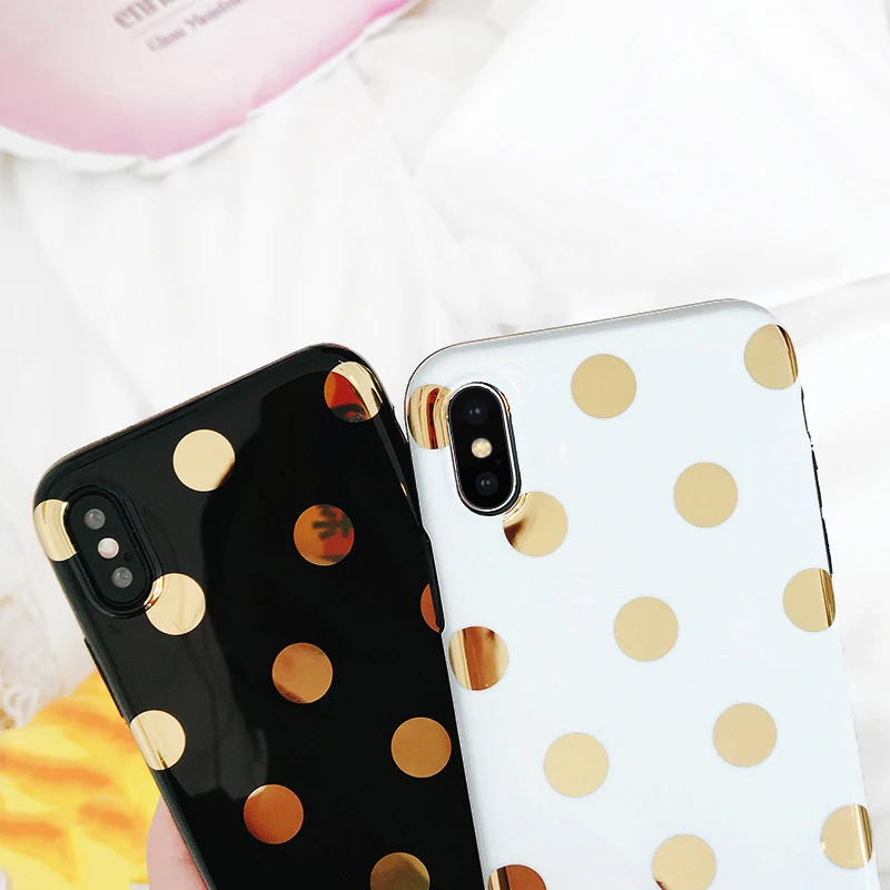 Fashion Cute Gold Wave Point Soft Silicone Case For iPhone 11 Pro Max XR X XS 6 6S 7 8 Plus Shockproof TPU Cases |