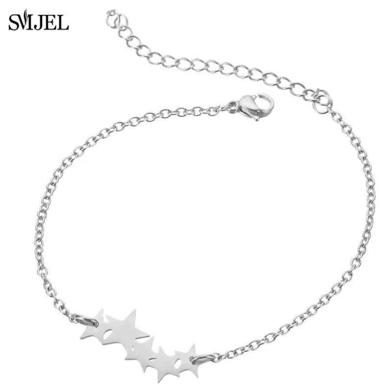 Модный женский браслет SMJEL с пятью звеньями простой Пятиугольный обручальное