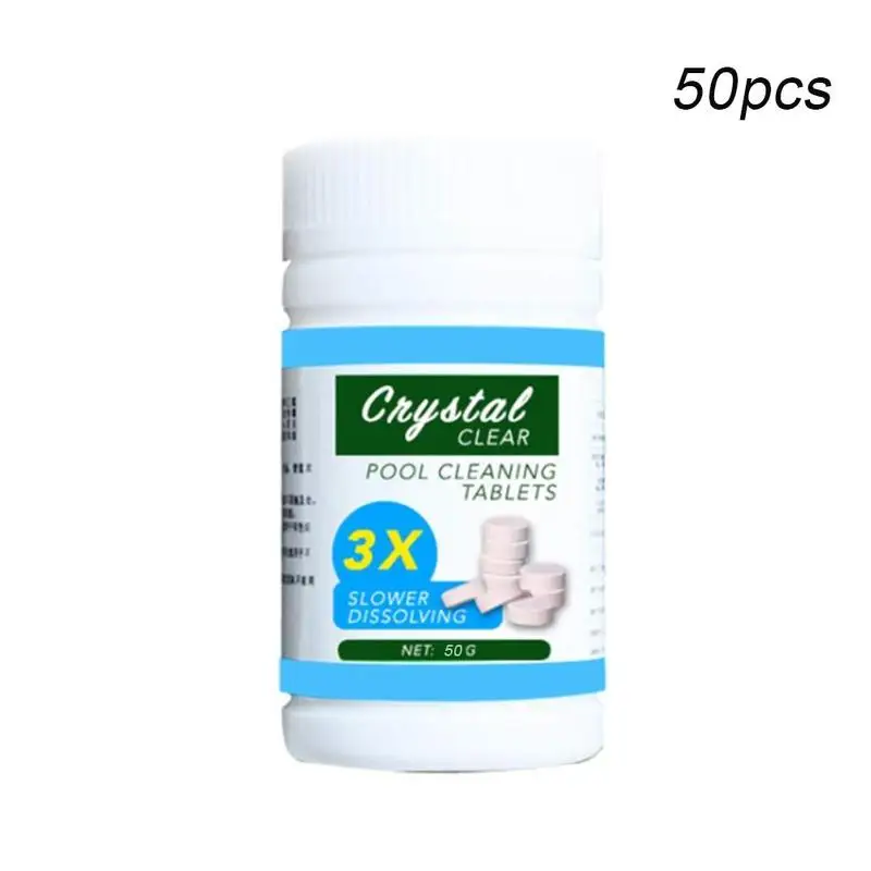 

50 Pieces / Bottle Swimming Pool Cleaning Multi Use Clarifier Swimming Tablets Pool Effervescent Multifunction Tablets Chl Y2H2