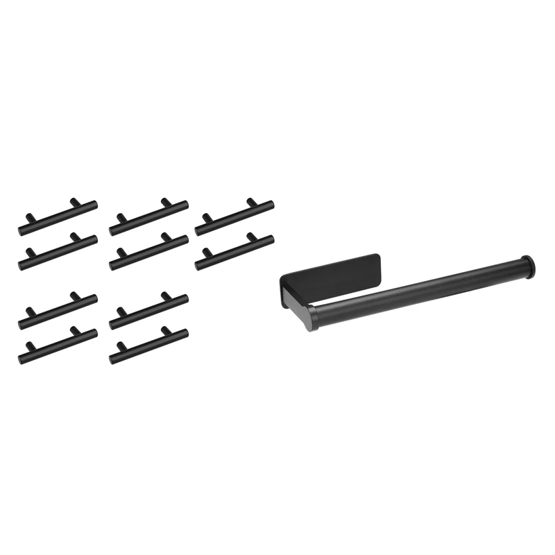 

10 шт Черный шкафа, 5 дюймов Длина, 3 дюйма отверстие центра ручки шкафа & 1 шт. металлический Бумага Полотенца стеллаж для выставки товаров дис...