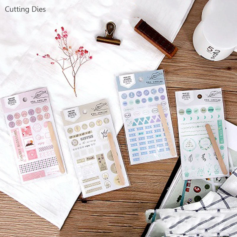 Наклейки бумажные с мультяшным принтом для скрапбукинга сделай сам|Крафт-бумага|